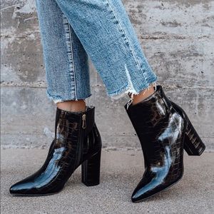 Lulu’s Faux snake skin booties